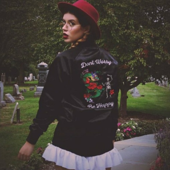 valfre Jackets & Blazers - NWOT gothic Valfre black satin bomber size S